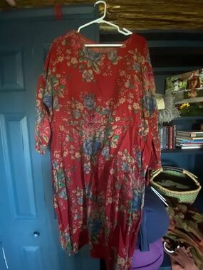 Bohemian Red Floral Dress